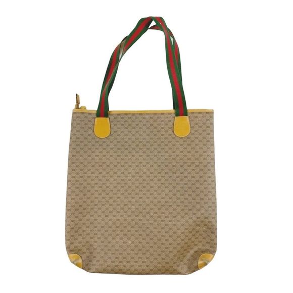 Vintage Gucci Tan Canvas Shoulder Bag - 14" x 16" x 3” - Picture 8 of 10